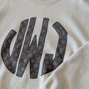 Luxury Monogram "JWJ" Crew Neck Sweatshirt Sz XL